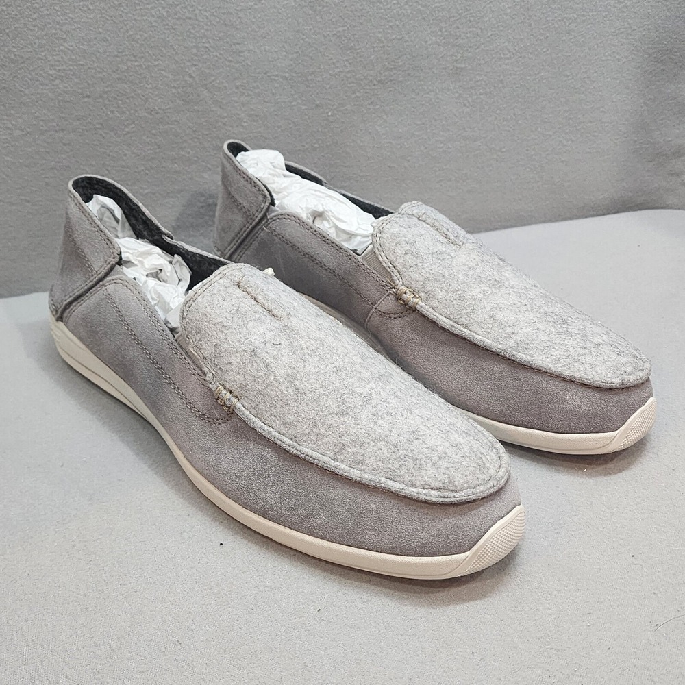 Clarks Gorwin Step Loafers Grey Suede Felt Slip On Mens 10.5 M 261686467095